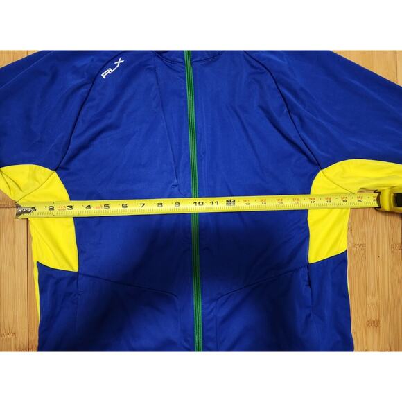 Ralph Lauren RLX Blue Yellow Full Zip Windbreaker Golf Jacket Sports Men's Small - Picture 7 of 8